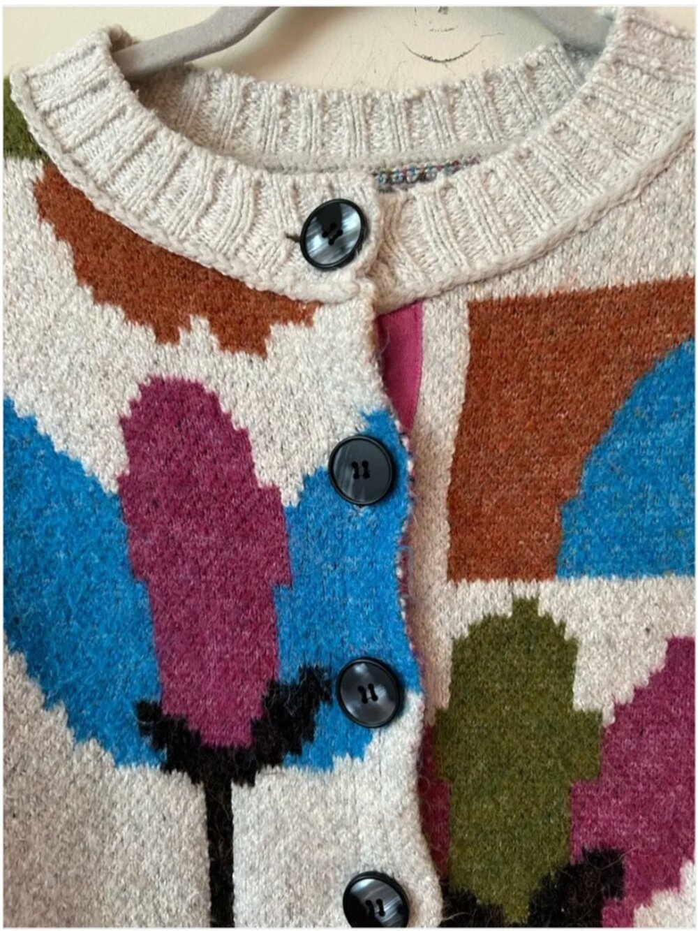 Free People Tulip Whirl Floral Cotton Blend Cardigan oversized size S - Picture 3 of 6